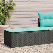 Loungeset 2-delig poly rattan zwart met kussens