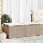 2-Piece Lounge Set with Cushions Polyrattan Acacia Beige