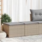 2-Piece Lounge Set with Cushions Polyrattan Acacia Beige