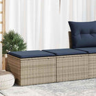 2-piece Lounge Set with Cushions poly rattan acacia grey