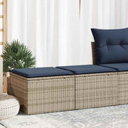 2-piece Lounge Set with Cushions poly rattan acacia grey