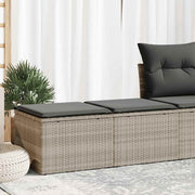 Loungeset 2-delig poly rattan acacia lichtgrijs