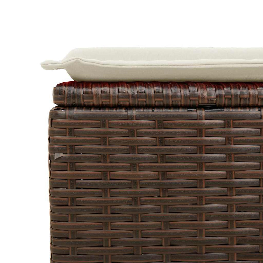 2-delige Loungeset met kussens poly rattan acacia bruin