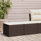 2-piece Lounge Set with cushions poly rattan acacia brown