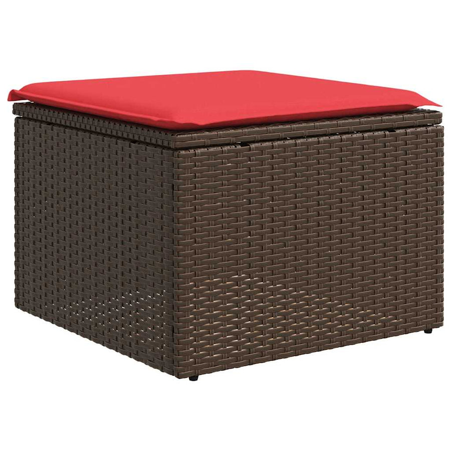 2-delige Loungeset met kussens poly rattan acacia bruin