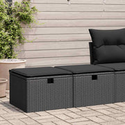 Loungeset 2-delig poly rattan acacia zwart