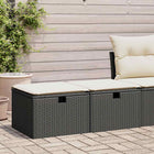 2-piece Lounge Set with Cushions Poly Rattan Acacia Black