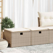 Loungeset 2-delig poly rattan acacia beige