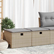 Loungeset 2-delig poly rattan acacia beige