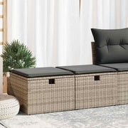 Loungeset 2-delig poly rattan acacia grijs