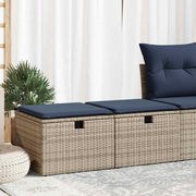 Loungeset 2-delig poly rattan acacia grijs