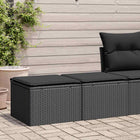 2-Piece Loungeset with Cushions Poly Rattan Acacia Black