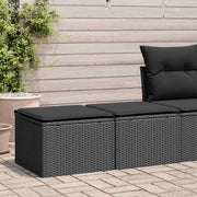 Loungeset 2-delig poly rattan acacia zwart