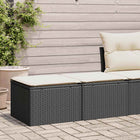2-piece Lounge Set with Cushions Poly Rattan Acacia Black