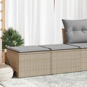 Loungeset 2-delig poly rattan acacia beige
