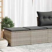 Loungeset 2-delig poly rattan acacia lichtgrijs