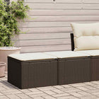 2-piece Lounge Set with cushions poly rattan acacia brown