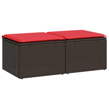 2-delige Loungeset met kussens poly rattan acacia bruin