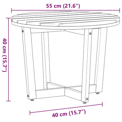 Tuinbijzettafel rond Ø55x40 cm massief acaciahout