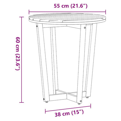 Tuinbijzettafel rond Ø55x60 cm massief acaciahout