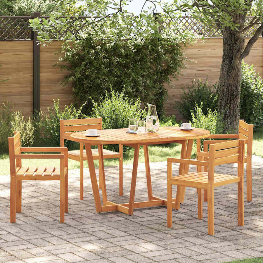 Tuintafel ovaal 150x90x75 cm massief acaciahout