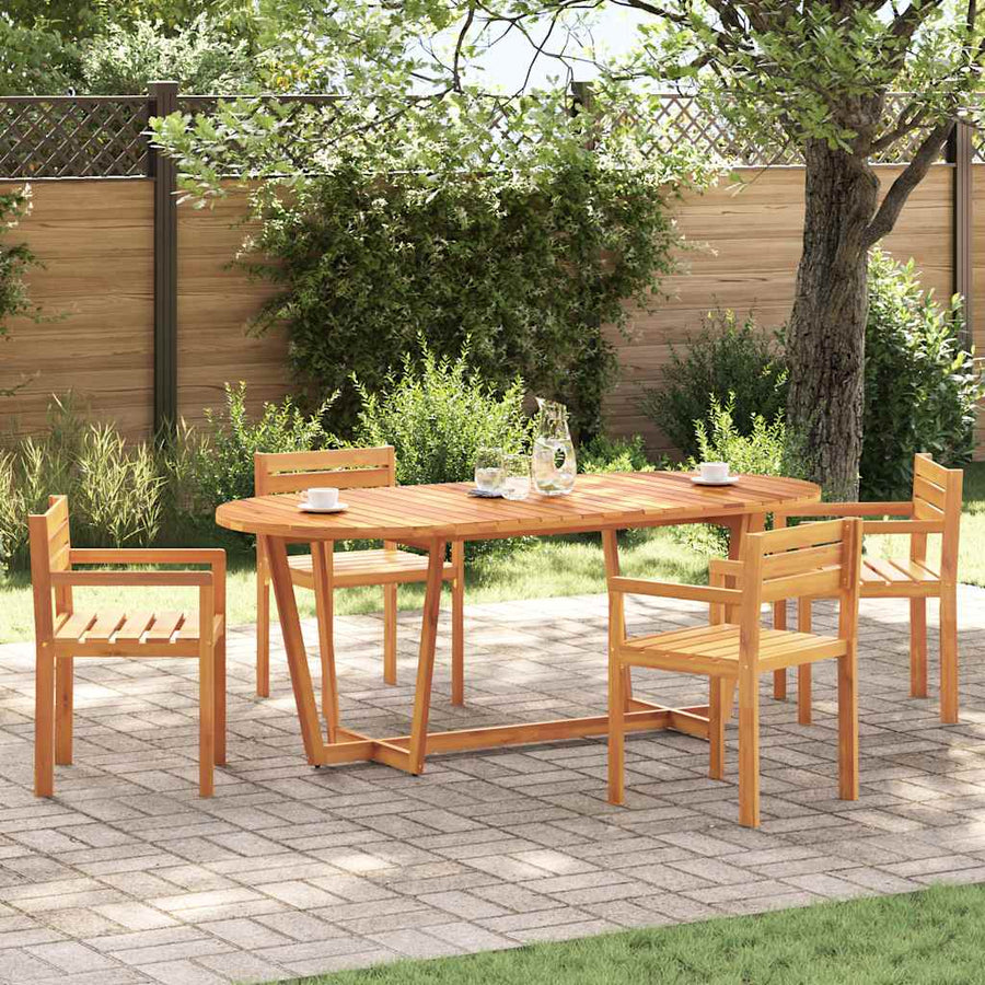Tuintafel ovaal 200x90x75 cm massief acaciahout