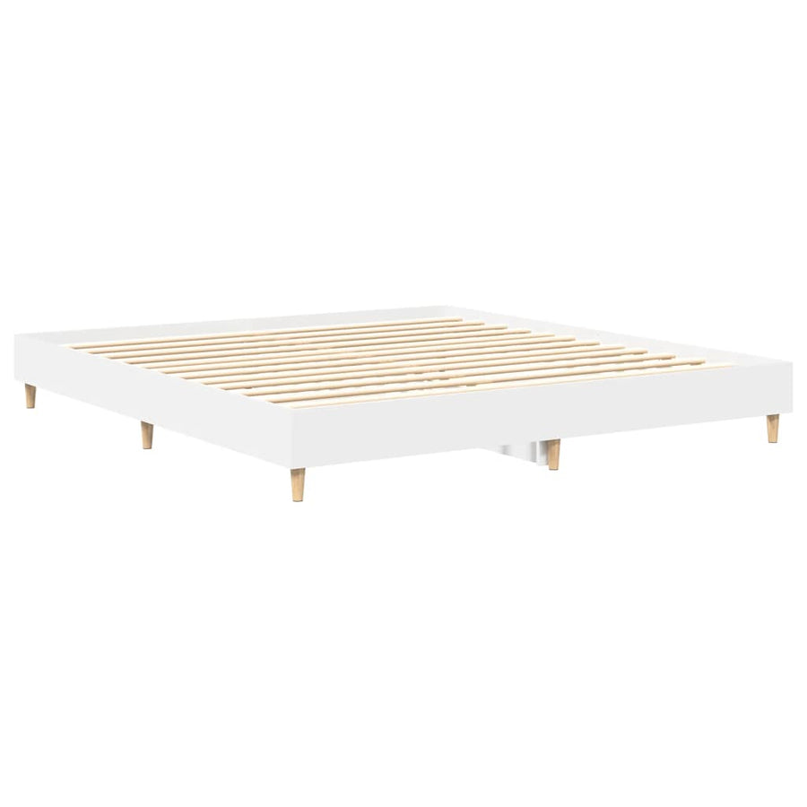 Bedframe zonder matras 200x200 cm spaanplaat wit