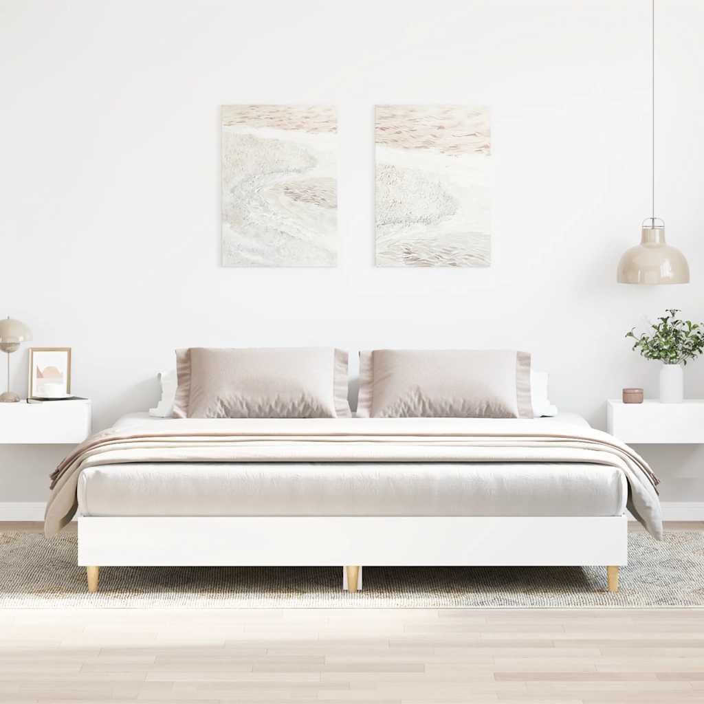 Bedframe zonder matras 200x200 cm spaanplaat wit