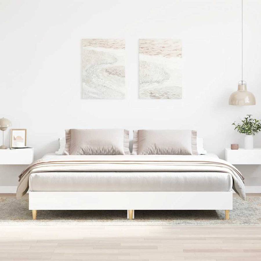 Bedframe zonder matras 200x200 cm spaanplaat wit