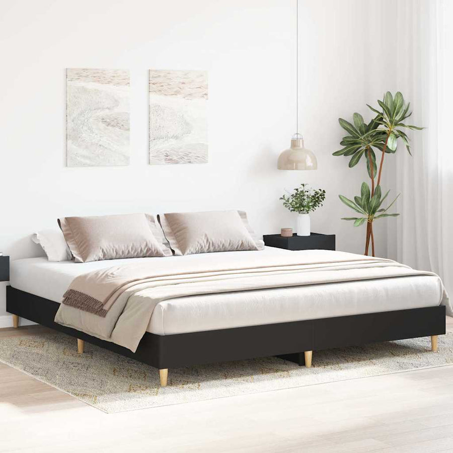 Bedframe matras zonder matras 200x200 cm spaanplaat zwart
