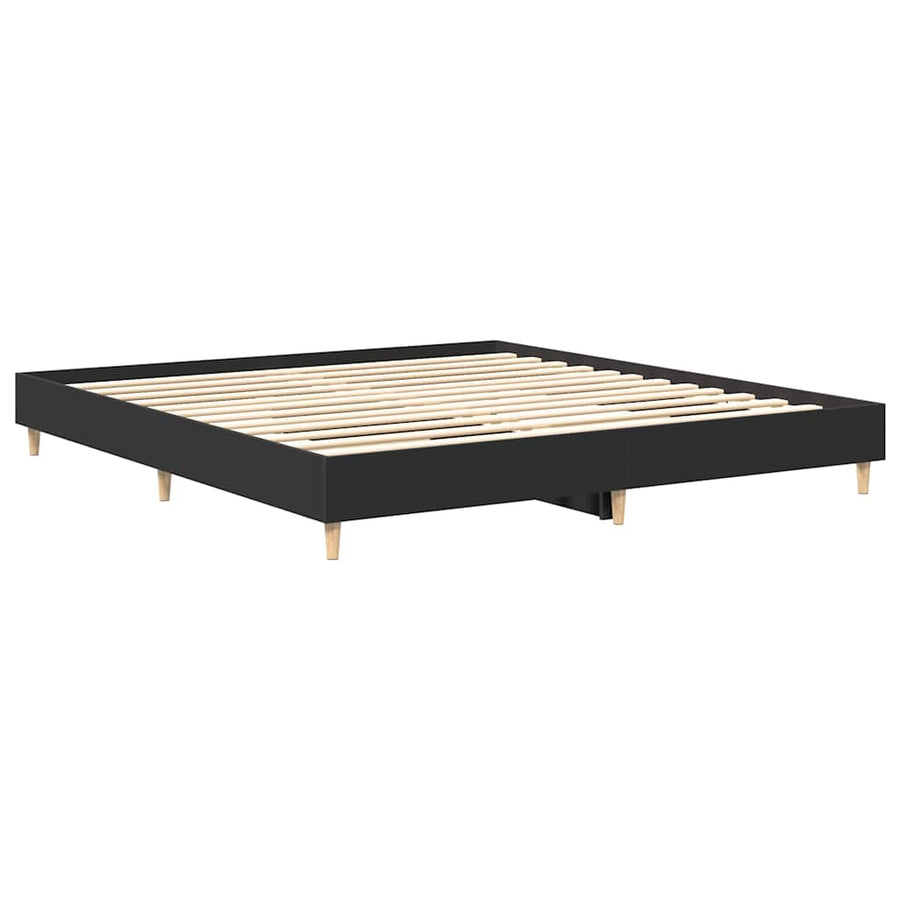 Bedframe matras zonder matras 200x200 cm spaanplaat zwart