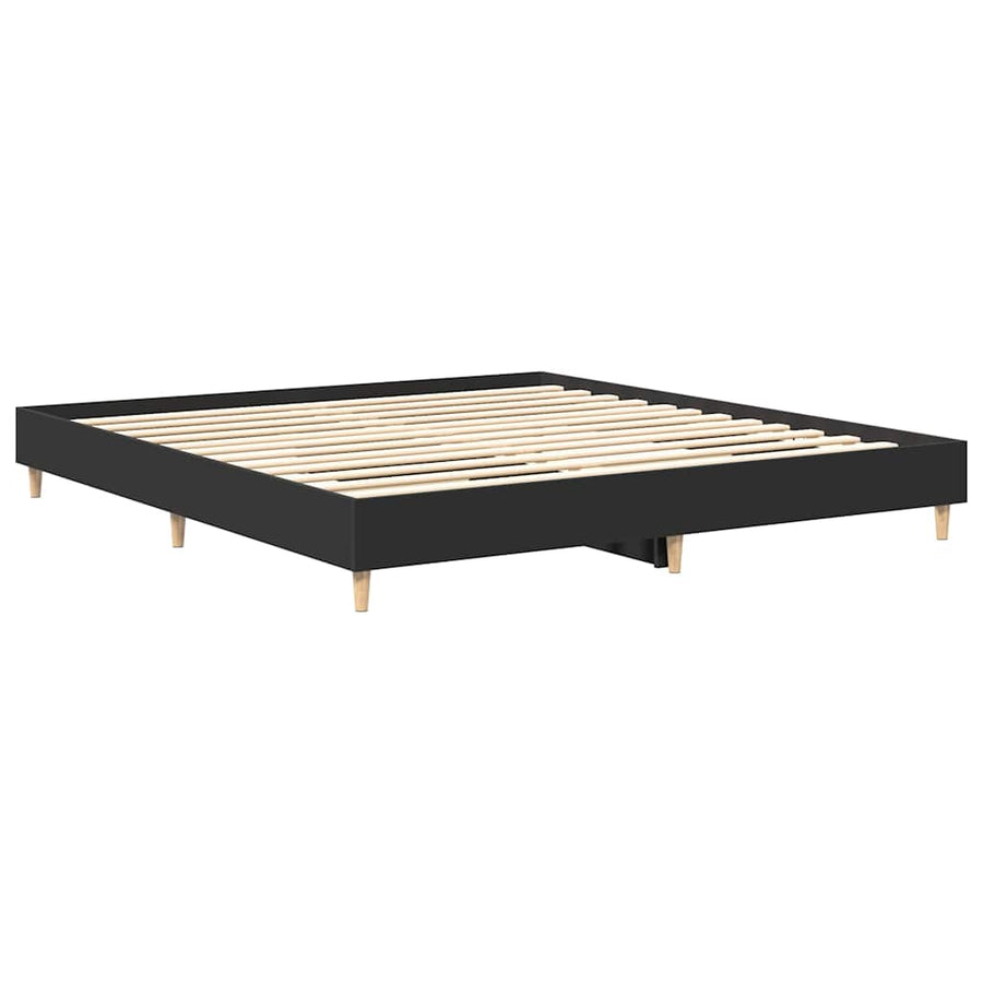 Bedframe matras zonder matras 200x200 cm spaanplaat zwart