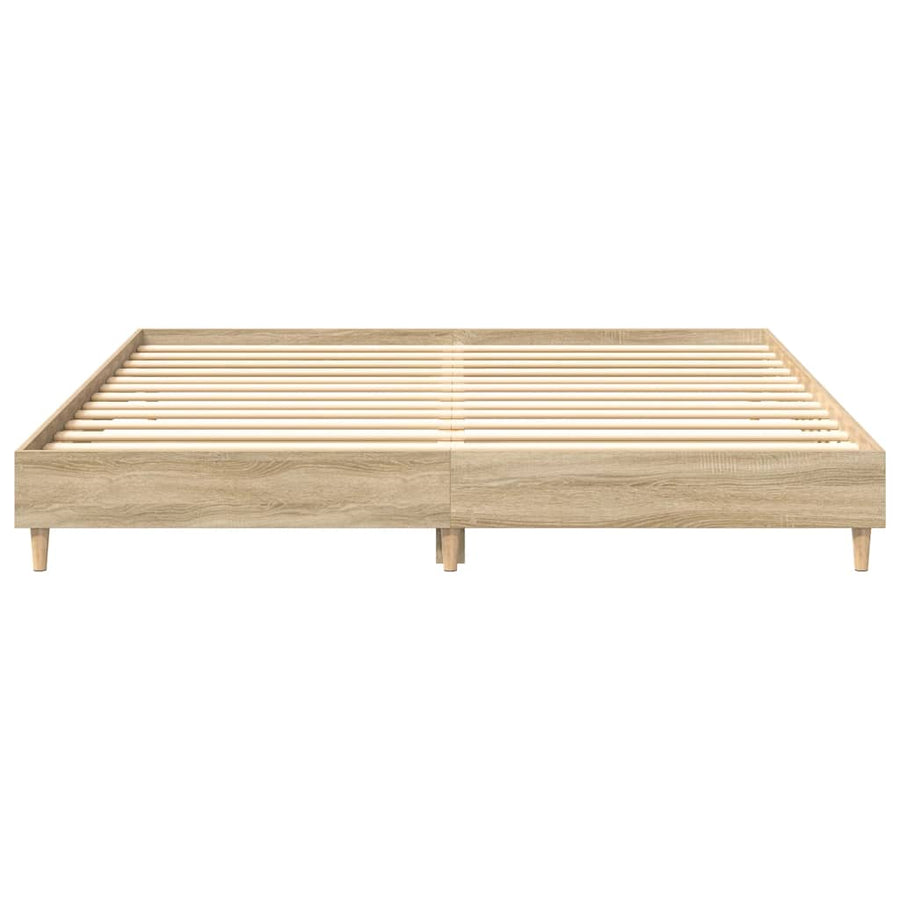 Bedframe zonder matras 200x200cm spaanplaat sonoma eikenkleurig