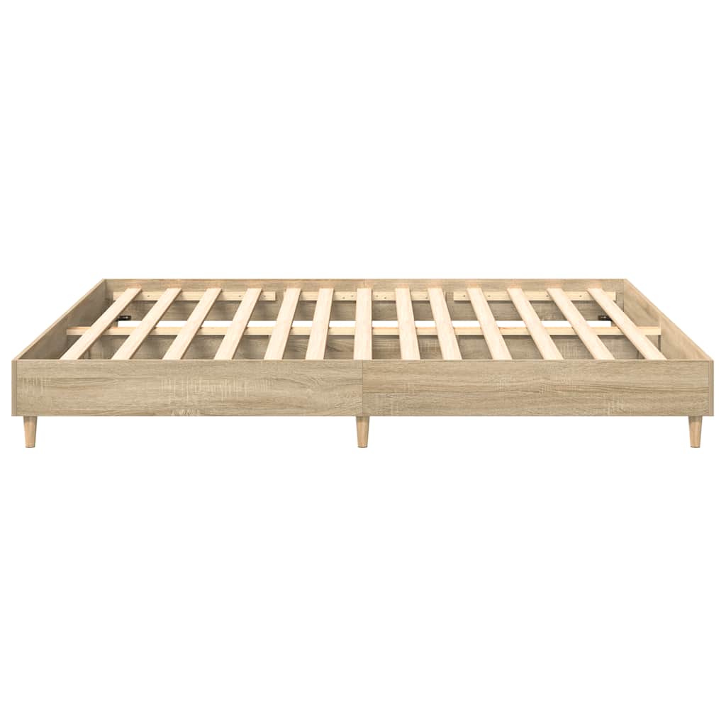 Bedframe zonder matras 200x200cm spaanplaat sonoma eikenkleurig