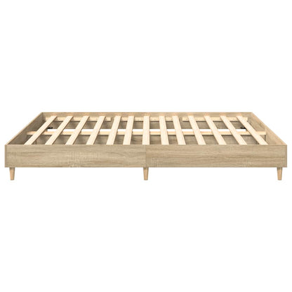 Bedframe zonder matras 200x200cm spaanplaat sonoma eikenkleurig