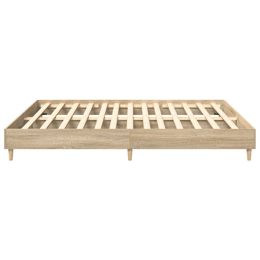 Bedframe zonder matras 200x200cm spaanplaat sonoma eikenkleurig