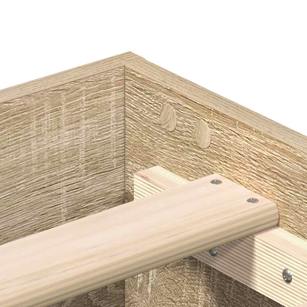 Bedframe zonder matras 200x200cm spaanplaat sonoma eikenkleurig