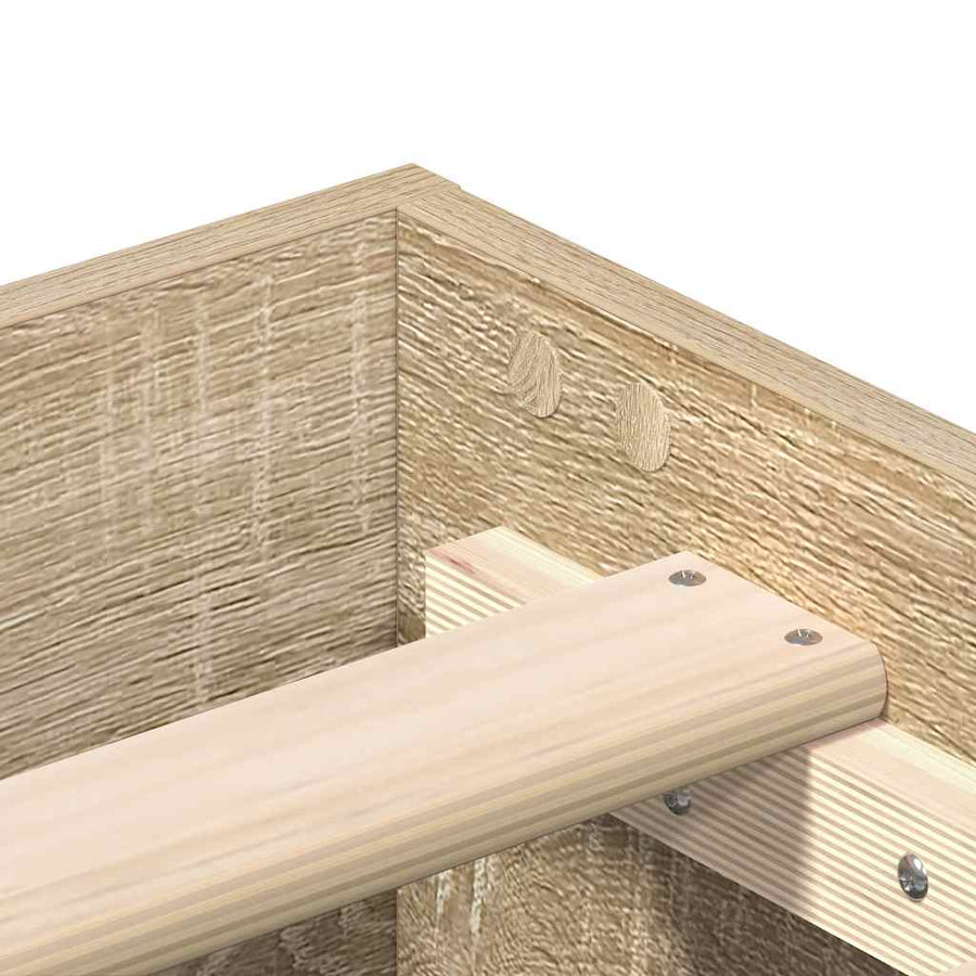 Bedframe zonder matras 200x200cm spaanplaat sonoma eikenkleurig