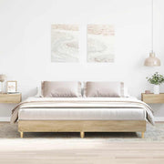 Bedframe 200x200 cm spaanplaat sonoma eiken