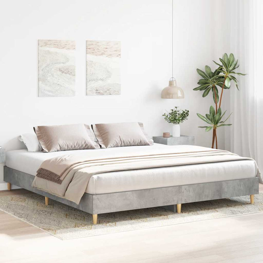 Bedframe zonder matras 200x200 cm spaanplaat betongrijs