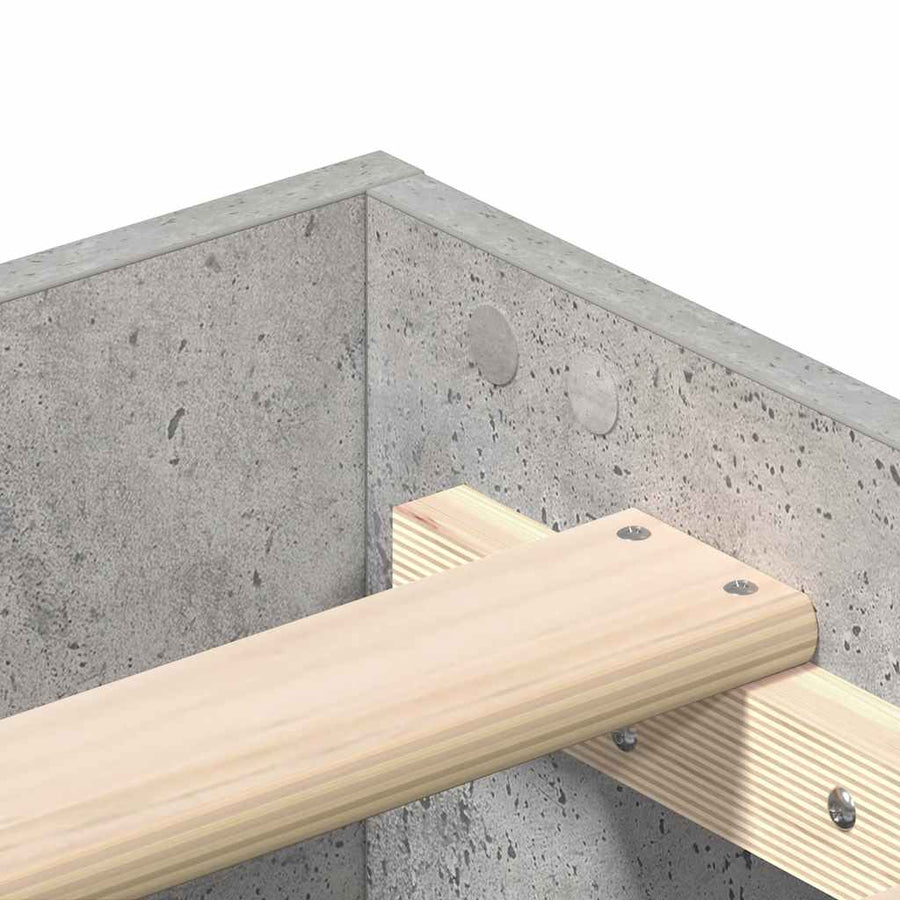Bedframe zonder matras 200x200 cm spaanplaat betongrijs
