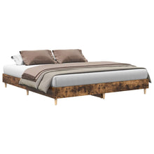 Bedframe zonder matras 200x200 cm spaanplaat gerookt eiken