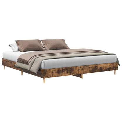 Bedframe zonder matras 200x200 cm spaanplaat gerookt eiken