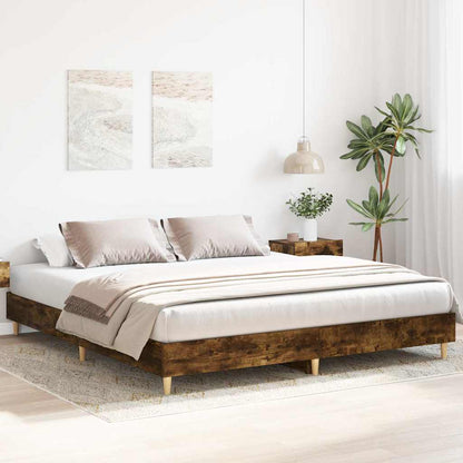 Bedframe zonder matras 200x200 cm spaanplaat gerookt eiken