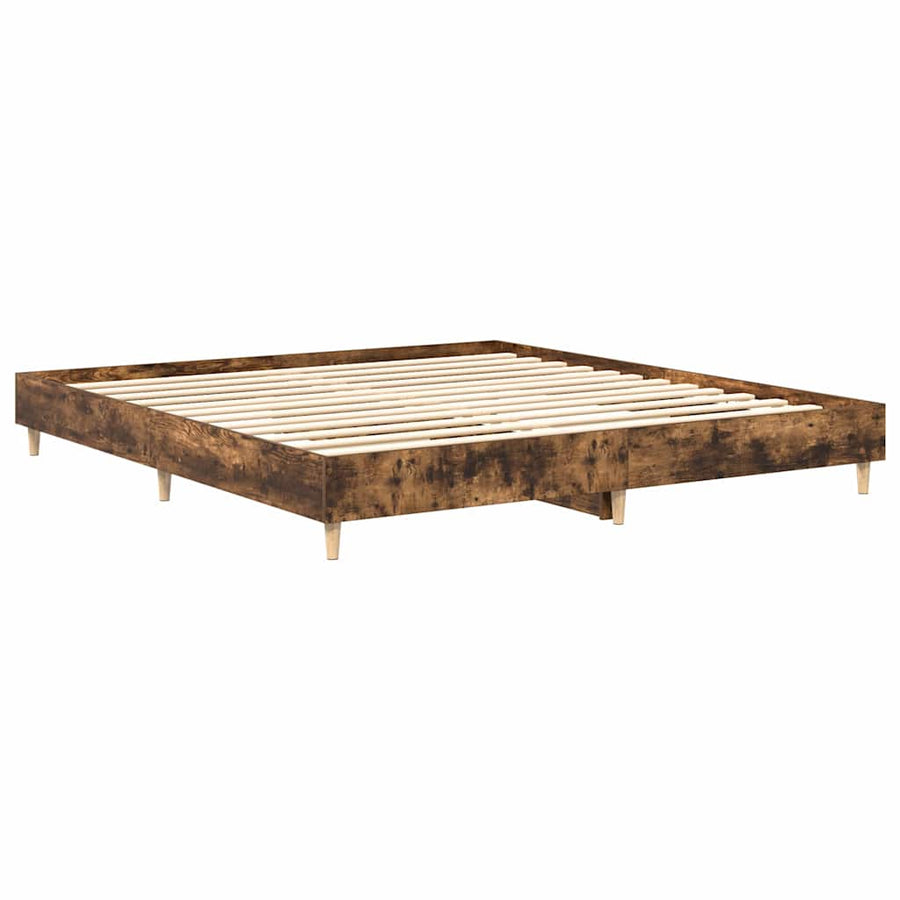 Bedframe zonder matras 200x200 cm spaanplaat gerookt eiken