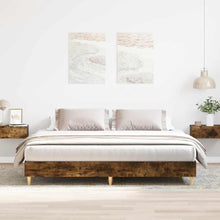 Bedframe zonder matras 200x200 cm spaanplaat gerookt eiken