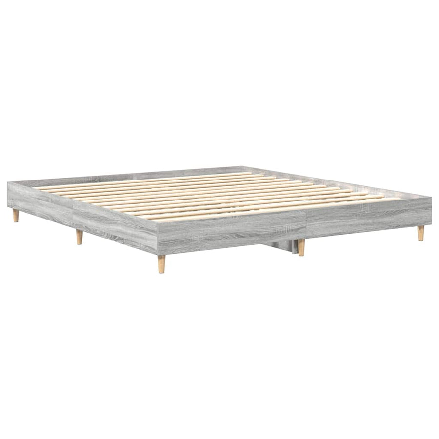 Bedframe zonder matras 200x200 cm spaanplaat grijs sonoma