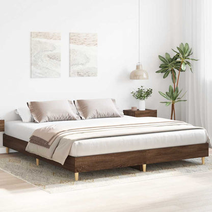 Bedframe zonder matras 200x200 cm spaanplaat bruin eikenkleurig