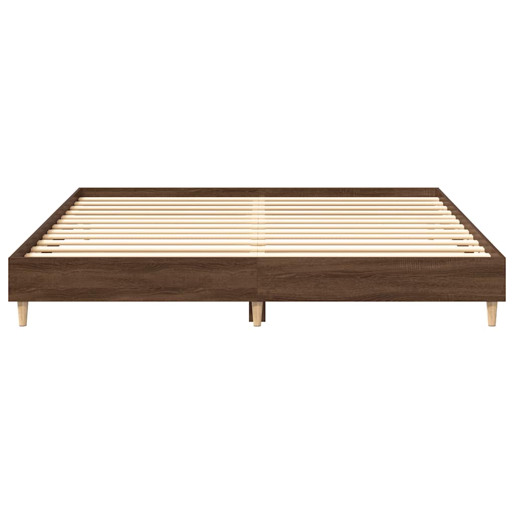 Bedframe zonder matras 200x200 cm spaanplaat bruin eikenkleurig