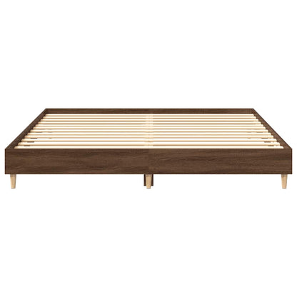 Bedframe zonder matras 200x200 cm spaanplaat bruin eikenkleurig